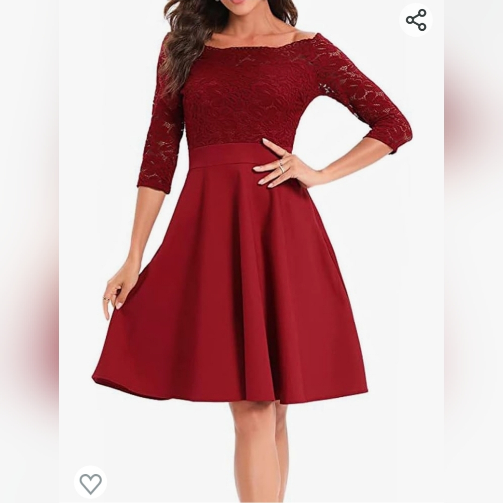 Elegant Burgundy Lace Dress